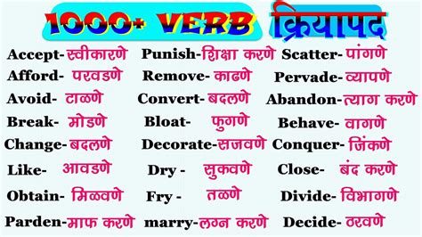 vocabulary english to marathi