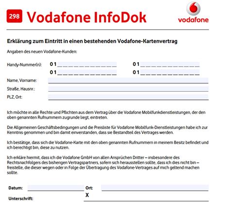 Vodafone Rufnummernmitnahme Kosten + Formular