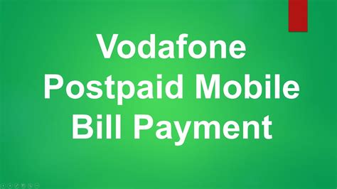 vodafone bill payment postpaid