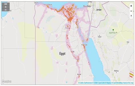 vodafone egypt map