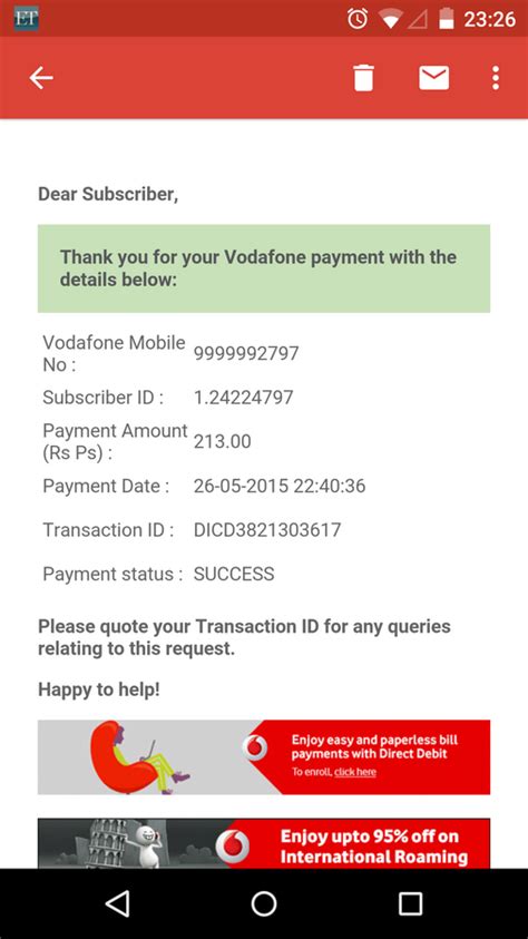 vodafone india payment