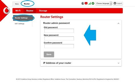 vodafone login router