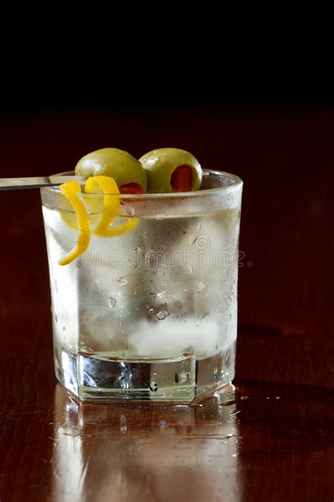 vodka martini on the rocks with olives