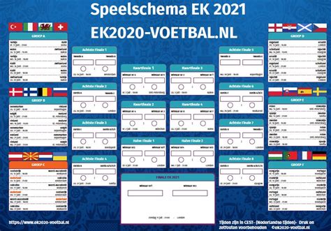 voetbal schema ek