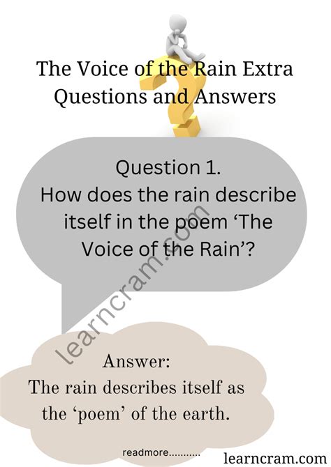 voice of the rain extra questions and answers