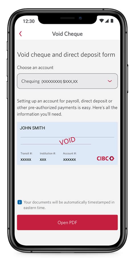Void Cheque From Cibc App