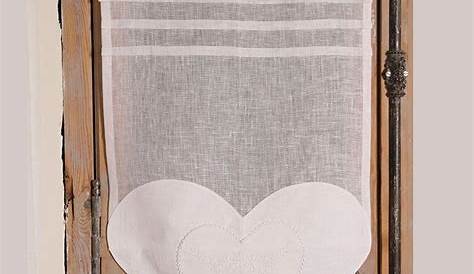 Voilage Lin Brode Coeur Bise Breeze Curtain With Its Embroidered en Hearts A
