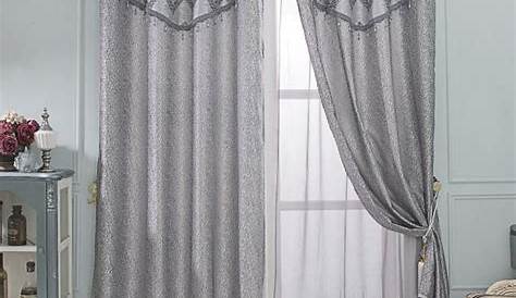 Voilage Taupe Et Gris 2Pcs Rideau Dégradé De Couleur Dimensions