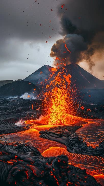 Volcano Erupting Fiercely