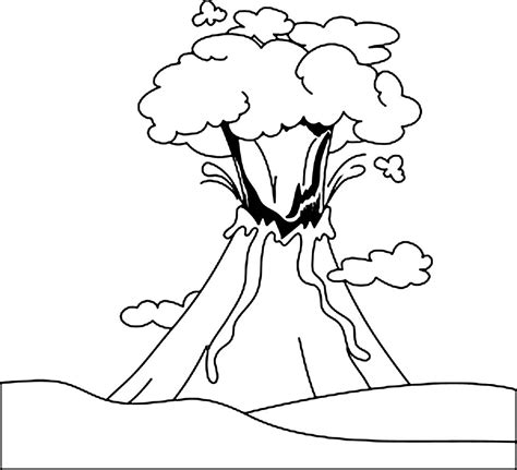 volcano images for kids coloring page