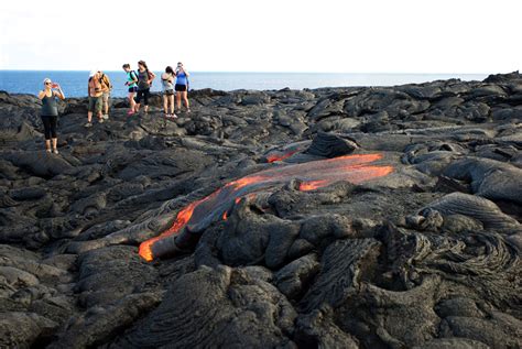 volcano national park hawaii lava flow