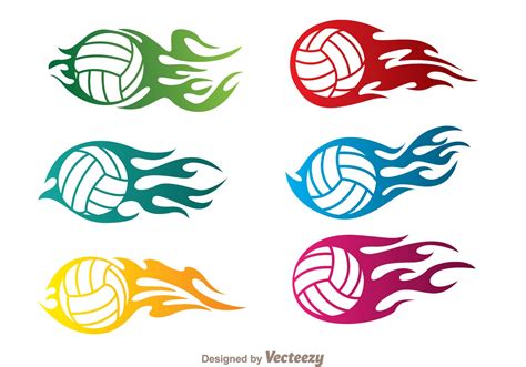 volleyball with flames svg
