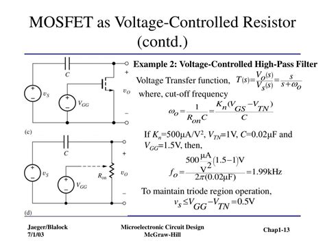 Voltage Controlled Resistor Mouser