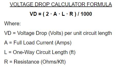 voltage drop calculator for cables