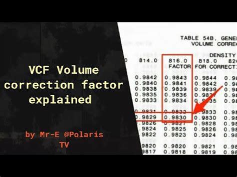 Volume Correction Factor Formula Excel