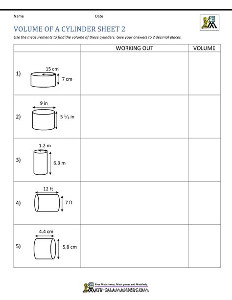 Volume Of A Cylinder Worksheet Pdf —