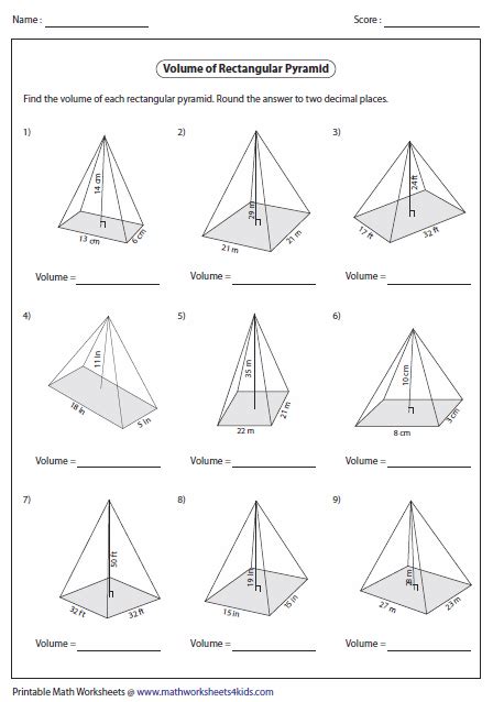 30 Volume Of Pyramids Worksheet Education Template