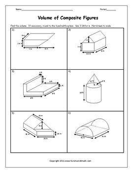 volume of composite figures worksheet 7th grade