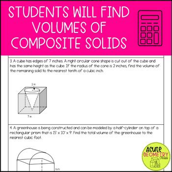 volume of composite solids google slide worksheet answer key