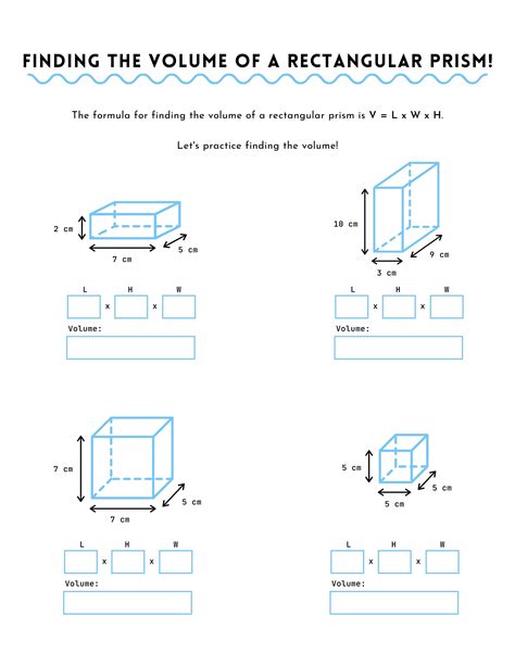 volume rectangular prism worksheet es1