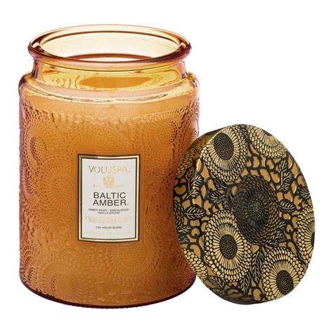 voluspa baltic amber large jar candle