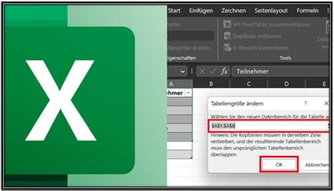 vorhandene tabelle in excel erweitern