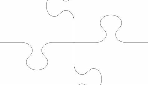 Blank Jigsaw Puzzle 4 pieces. Simple | Stock vector | Colourbox