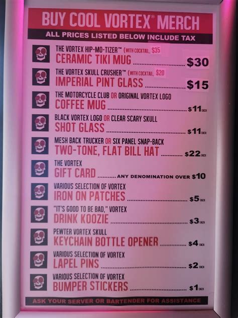 Vortex Menu Atlanta