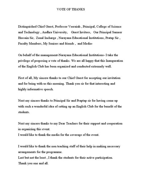vote of thanks for religious function script