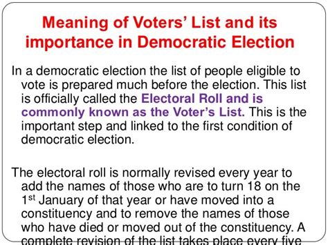 voters list definition