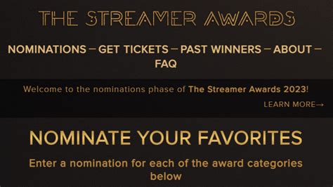 voting for streamer awards