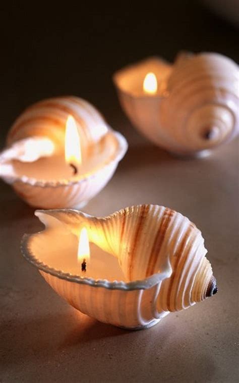 Votive Candles Seashells