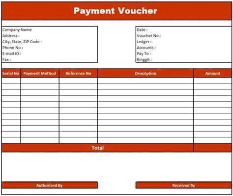 voucher format in excel download