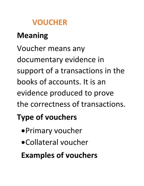 voucher meaning and example