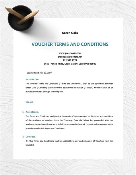 voucher wording terms and conditions