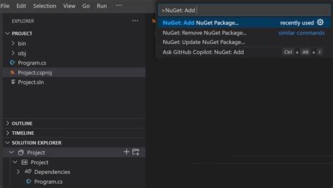 vs code add nuget package source