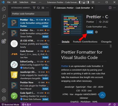 vs code auto format extension