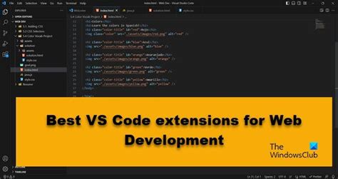 vs code extensions for web development download