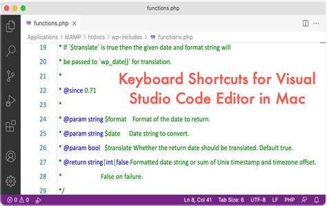 vs code format code shortcut mac