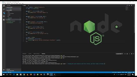 vs code how to install node js