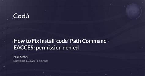 vs code install code command in path permission denied