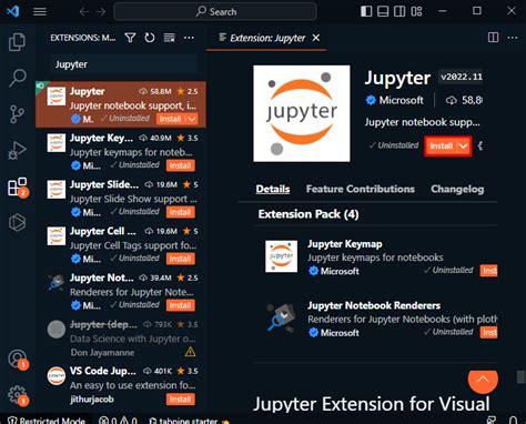 vs code jupyter notebook extension