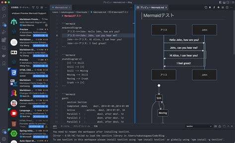 vs code markdown preview mermaid support