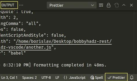 vs code prettier format selection not working