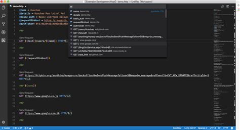 vs code rest client variables
