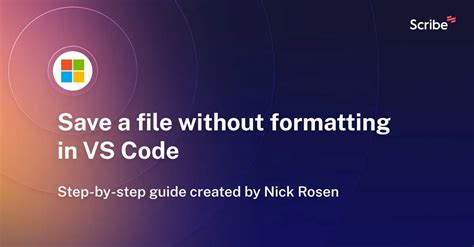 vs code save without formatting once