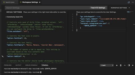 vs code set environment variables