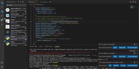 vs code set formatter for python