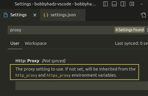vs code set https proxy