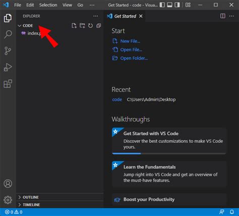 vs code set workspace folder